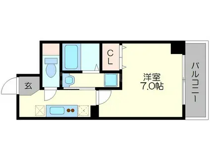 ラ・ヴィ江坂イースト(1K/8階)の間取り写真