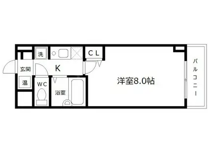 北大阪急行南北線 緑地公園駅 徒歩12分 5階建 築28年(1K/5階)の間取り写真