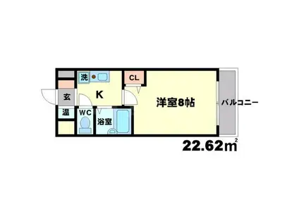 北大阪急行南北線 緑地公園駅 徒歩12分 5階建 築28年(1K/4階)の間取り写真