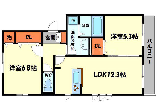 EST JARDIN Ⅱ(2LDK/1階)の間取り写真
