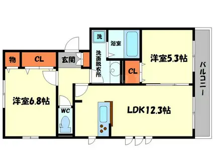 EST JARDIN Ⅱ(2LDK/3階)の間取り写真