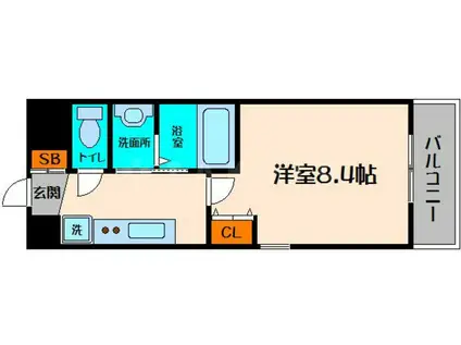 ジュネス太子橋(1K/5階)の間取り写真