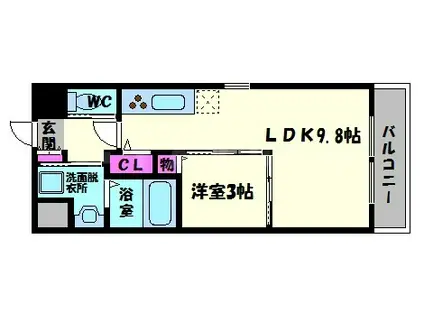 スクウェア J(1LDK/3階)の間取り写真