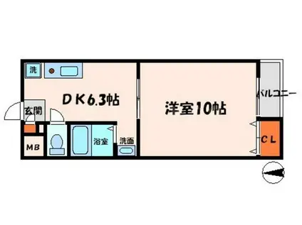 SPマンション(1DK/3階)の間取り写真