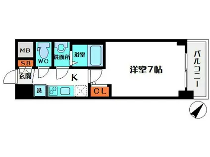 S-RESIDENCE 都島(1K/6階)の間取り写真