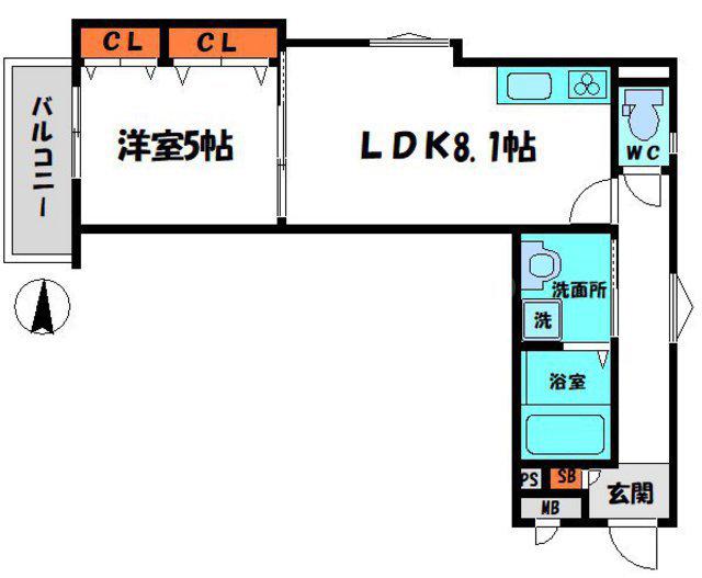 クリエオーレ今市(1LDK/3階)の間取り写真