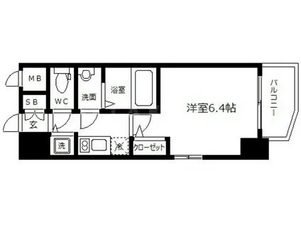 エスリード京橋ウエスト(1K/11階)の間取り写真