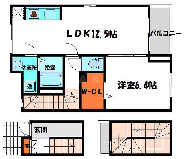 ベンテイガ(1LDK/3階)の間取り写真