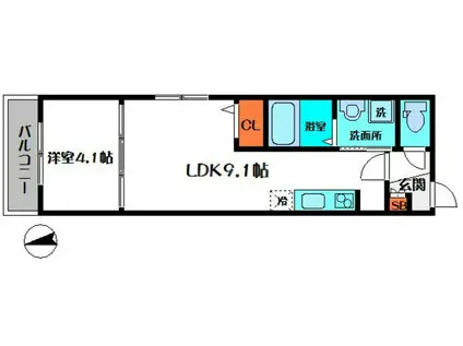 グランステージ(1LDK/3階)の間取り写真