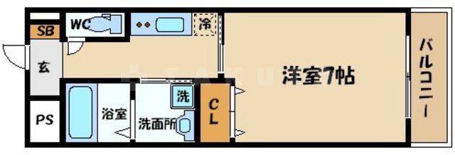 CASA・京橋(1K/10階)の間取り写真