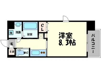 フォレストガーデン天満橋Ⅰ(1K/7階)の間取り写真