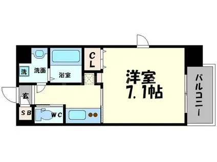 フォレストガーデン天満橋Ⅰ(1K/5階)の間取り写真