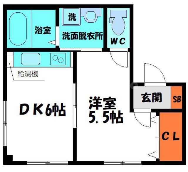 船本ビル(1DK/3階)の間取り写真