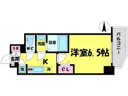 エスリード京橋グランツ(1K/5階)の間取り写真