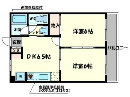 三幸ハイツ(2DK/3階)の間取り写真