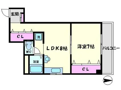 ラコンテM(1LDK/3階)の間取り写真