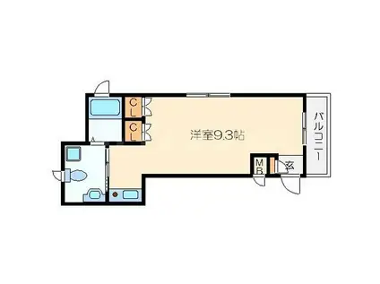 カーサフェリーチェ(1K/3階)の間取り写真