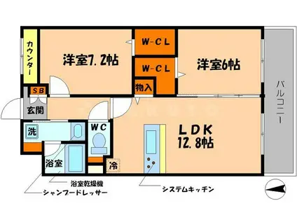 シャルマン静嘉(1SLDK/1階)の間取り写真