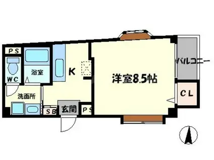 メゾンバニー NO3(1K/1階)の間取り写真