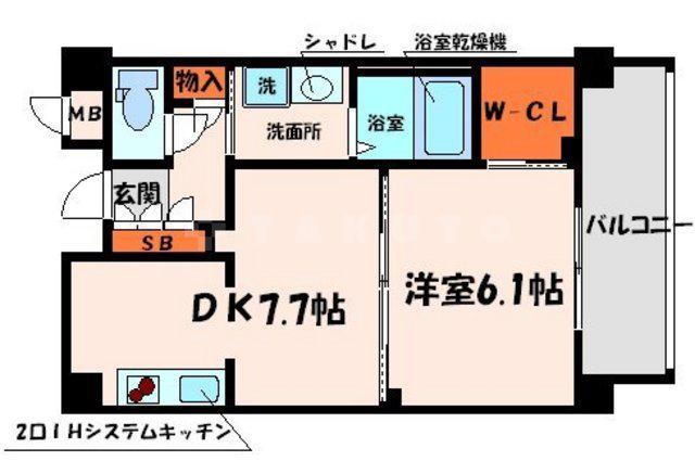 ボナール門真(1DK/2階)の間取り写真