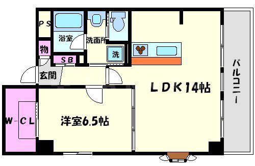 駅前敷島ビル(1LDK/10階)の間取り写真