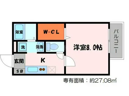 ハイツ和(1K/2階)の間取り写真