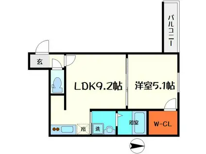 フジパレス守口7番館(1LDK/2階)の間取り写真