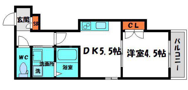 川島第18ビル(1DK/1階)の間取り写真