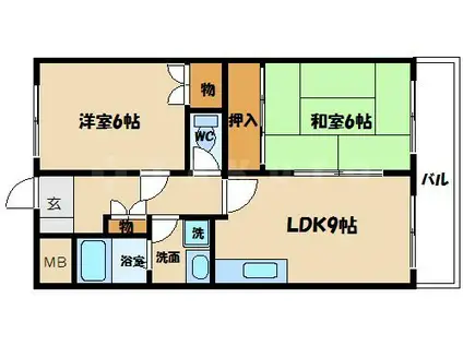 富士藤田マンション(2LDK/2階)の間取り写真