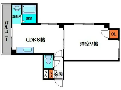 ラシーヌ守口(1LDK/1階)の間取り写真