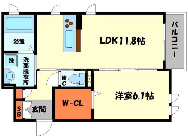 シャーメゾンフェリーク(1LDK/2階)の間取り写真