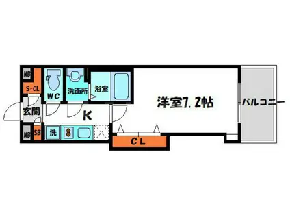 LUXENA KADOMA(1K/5階)の間取り写真