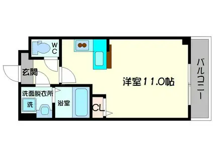 パーラム守口(ワンルーム/5階)の間取り写真