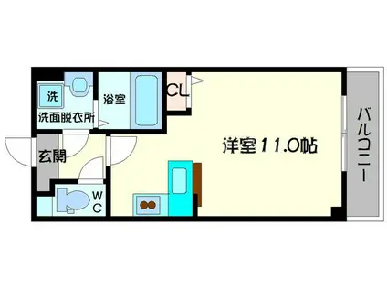 パーラム守口(ワンルーム/8階)の間取り写真