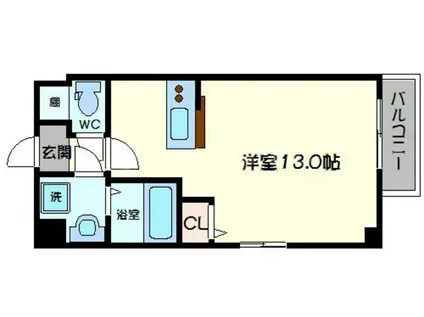 パーラム守口(ワンルーム/3階)の間取り写真