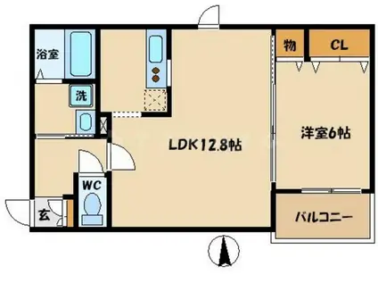 SOCIABLE 新森(1LDK/3階)の間取り写真