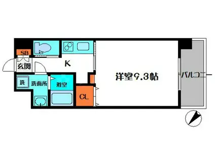 FOREST GRACE 滝井駅前Ⅰ(1K/9階)の間取り写真