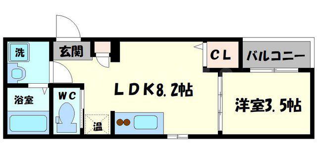GRANDIR R&L(1LDK/2階)の間取り写真