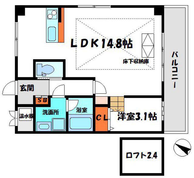 ルネス・プランドール守口(1LDK/6階)の間取り写真