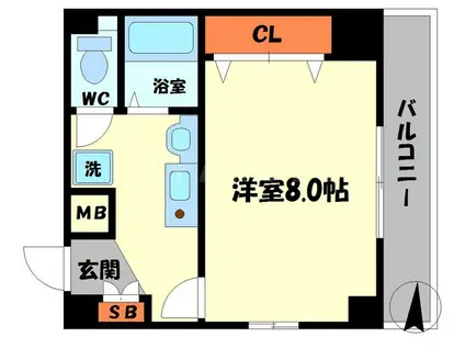 Mプラザ門真駅前(1K/2階)の間取り写真