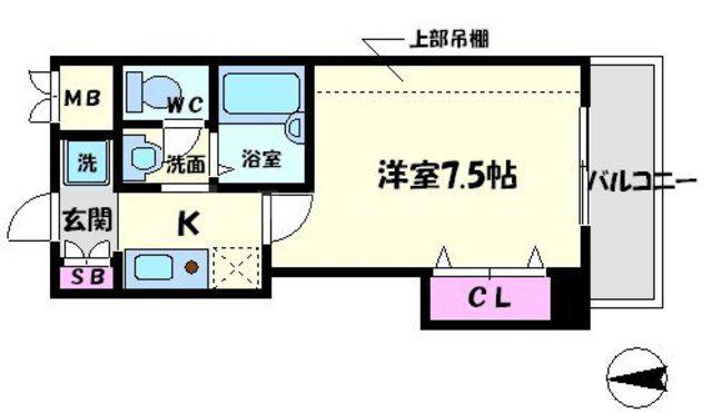 Mプラザ門真駅前(1K/4階)の間取り写真