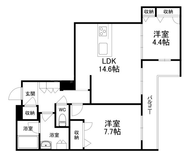シャーメゾン花水木(2LDK/2階)の間取り写真