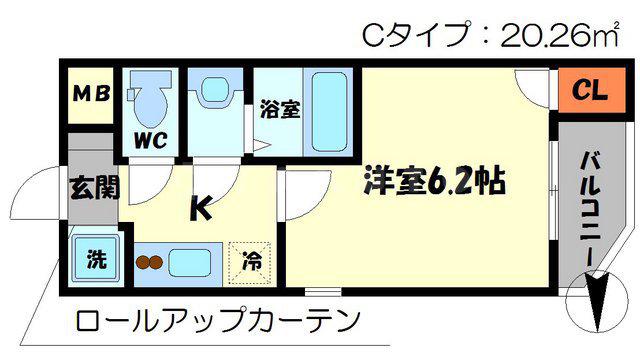 COTTAGE DAINICHI2(1K/1階)の間取り写真