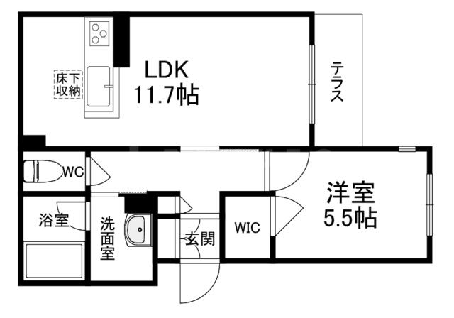 シャーメゾン ヴィルグランディール(1LDK/1階)の間取り写真