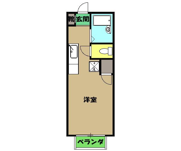 プライム(ワンルーム/2階)の間取り写真