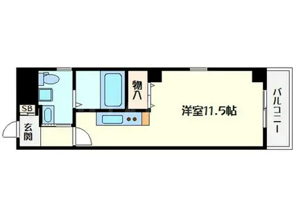 ザ・ブラックフォート(ワンルーム/5階)の間取り写真