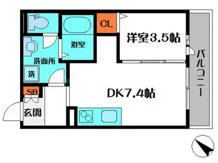 メゾンノヴァ(1DK/3階)の間取り写真