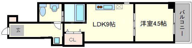 MORE五条2(1LDK/3階)の間取り写真
