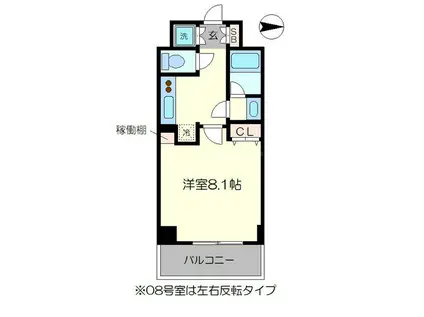 ベラジオ京都西院ウエストシティⅢ(1K/4階)の間取り写真