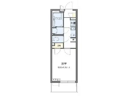 クレイノアドバンス川崎(1K/3階)の間取り写真